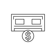 Poster - Atm, coin, dollar icon. Element of atm icon