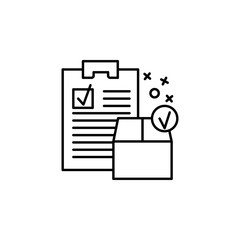 Aufkleber - Checklist order product box icon. Element of online shopping icon