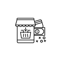 Poster - Debit card payment icon. Element of online shopping icon