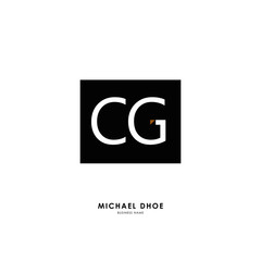 C G CG Initial logo letter with minimalist concept. Vector with scandinavian style logo.