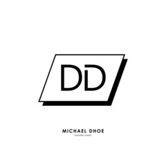 D DD Initial logo letter with minimalist concept. Vector with scandinavian style logo.