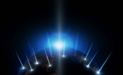 Wall Mural - abstract light out technology background hitech communication concept innovation send for planet ear