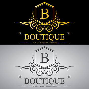 Boutique logo, ready to print, easy to edit, available in two color
