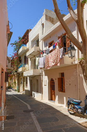 Zum Trocknen Aufgehangte Wasche An Einem Haus In Rethymnon Kreta