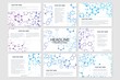 Big set of vector templates for presentation slides. Modern graphic background structure molecule and communication. Scientific pattern atom DNA. Medical, science, chemistry design.