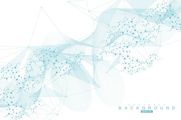 Wall Mural - structure molecule and communication. dna, atom, neurons. scientific concept for your design. connec