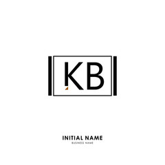 K B KB Initial logo letter with minimalist concept. Vector with scandinavian style logo.