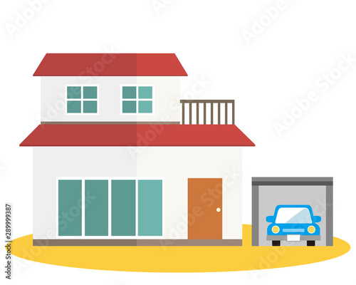 住宅 家 イラスト 一軒家 マイホーム シンプル 車 自動車 Buy This Stock Vector And Explore Similar Vectors At Adobe Stock Adobe Stock