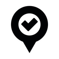 Poster - map point icon. GPS icon