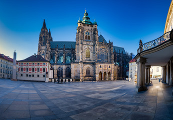 Sticker - Prague St. Vitus Cathedral before the evening