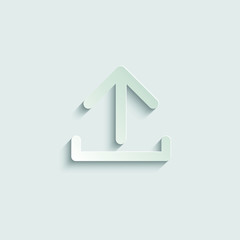 Poster - upload icon. Cloud upload vector Icon. line vector symbol  paper icon  with shadow 