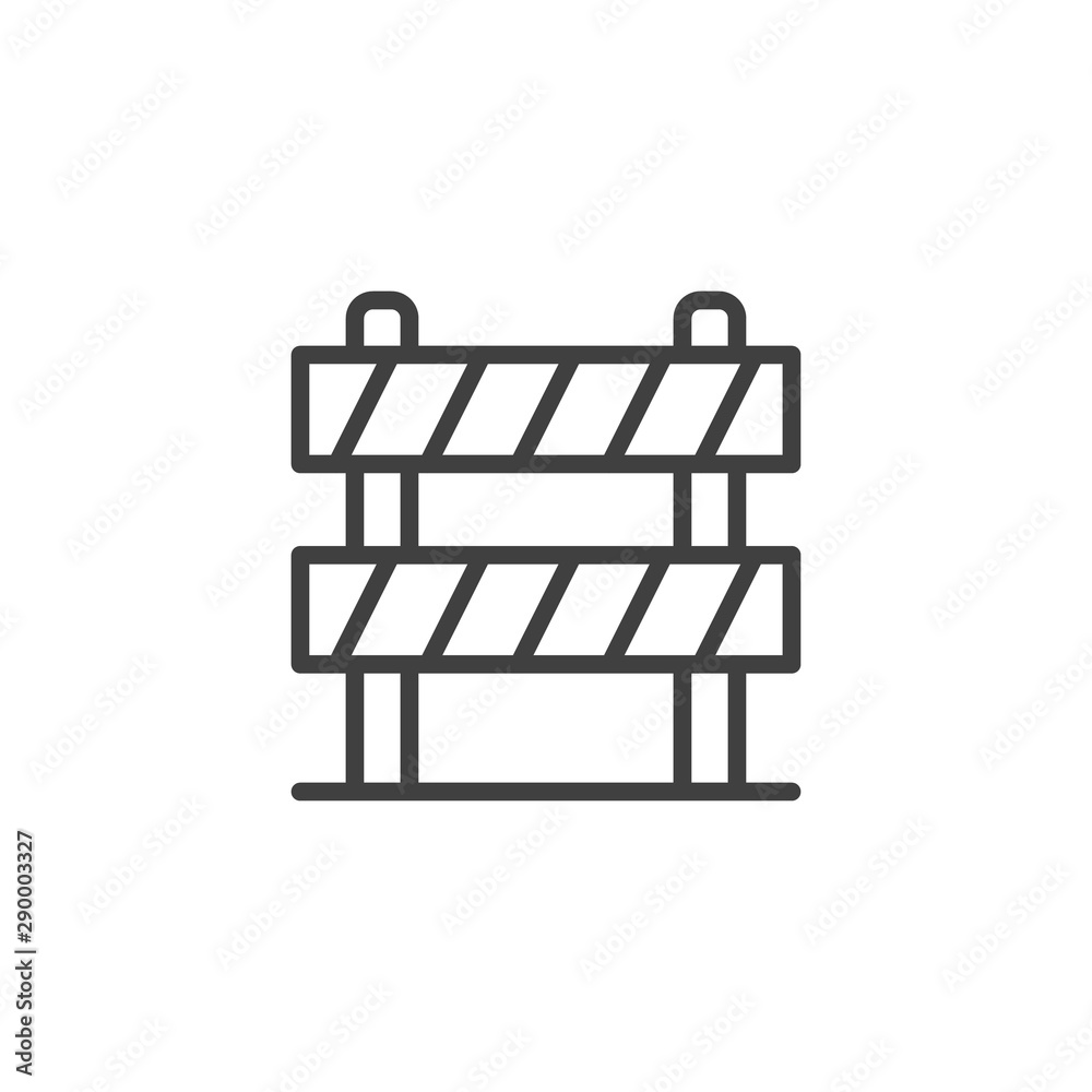 Road barrier line icon. linear style sign for mobile concept and web ...