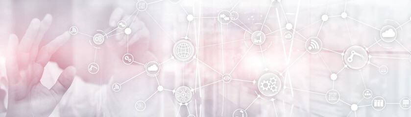 Wall Mural - technology background. workflow organisation structure on virtual screen.