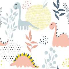 Wall Mural - Seamless dinosaur pattern.