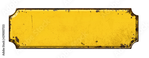 Cuadros en Lienzo Empty vintage tin sign on a white background