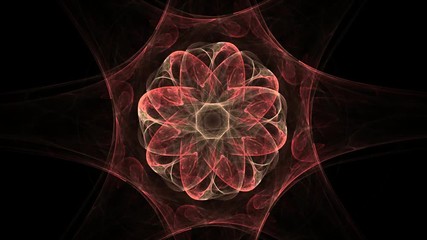 Poster - Transforming abstract futuristic ornamental background. Animated looping footage.
