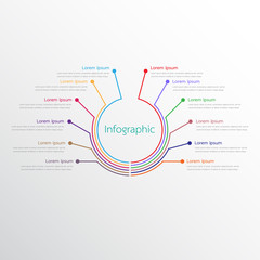 Poster - Vector infographic templates used for detailed reports. All 12 topics.