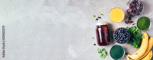 Fotografía Banner of ingredients for heavy metals detox smoothie