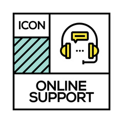 Canvas Print - ONLINE SUPPORT ICON CONCEPT