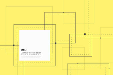 Poster - abstract square line tech design in yellow color. illustration vector eps10