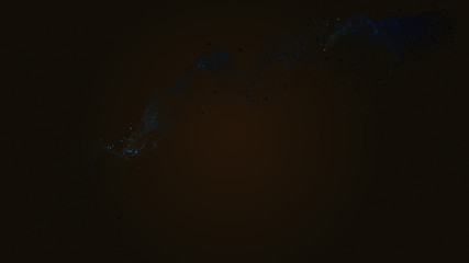 Smooth luxury techno blue stream slowly flow on black background. Copy space.