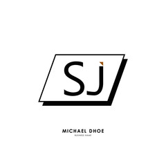 Wall Mural - S J SJ Initial logo letter with minimalist concept. Vector with scandinavian style logo.