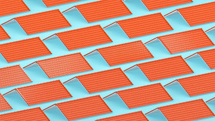 Wall Mural - 3d roof tile background,3d rendering,Tile with structure on the cyan background.minimal concept