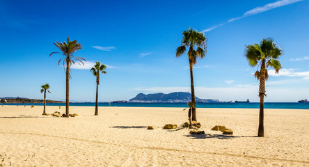 Bay of Algeciras, in the background the Rock of Gibraltar