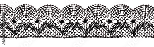 Fotomural Black lace ribbon isolated view
