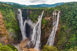 Beautiful view of very famous Jog Falls, Rocket Falls and Roarer Falls on Sharavathi River, in Western Ghats of Karnataka state in monsoon season. Entire South India is famous for such scenic beauty.