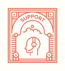 Wall Mural - SUPPORT ICON CONCEPT