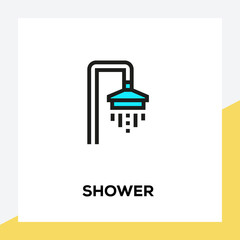 Wall Mural - SHOWER LINE ICON SET