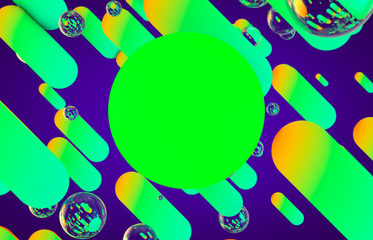 Aufkleber - Futuristic geometric dynamic lines shape with glowing neon color background. Abstract 3d render background.