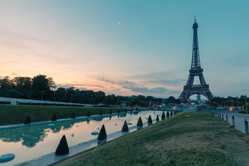 Wall Mural - the symbol of paris and all of france is the elegant and unique eiffel tower. photo taken in the are