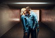 © GVS - Sensual couple kissing in underground crossing