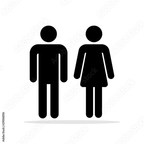 People bathroom icons. Men and women toilet symbols, female and male