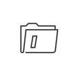 © alekseyvanin - File folder line icon. linear style sign for mobile concept and web design. Document folder outline vector icon. Symbol, logo illustration. Vector graphics