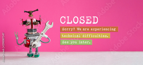 Fotomural Closed for maintenance or service works poster