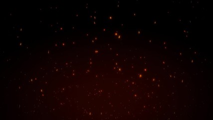 Wall Mural - burning embers glowing. fire glowing particles on black background