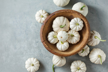 Wall Mural - white little pumpkins