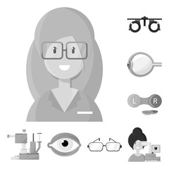 Canvas Print - Vector illustration of medicine and technology icon. Set of medicine and eyesight stock vector illustration.