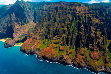 Amazing view of the Nāpali Coast State Wilderness Park in Kauai Island, Hawaii.