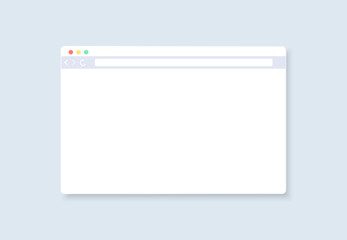 Poster - Web browser window. Empty browser window template.
