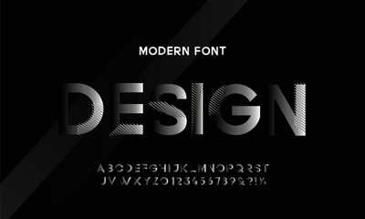 Wall Mural - Vector of modern abstract font and alphabet