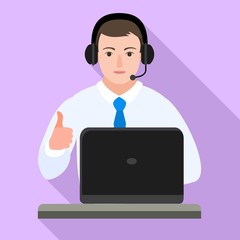 Poster - Online teacher icon. Flat illustration of online teacher vector icon for web design