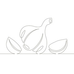 Wall Mural - continuous single drawn line art doodle vegetable