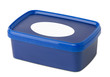 blue plastic rectangular container
