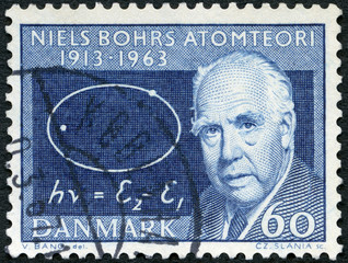 Wall Mural - DENMARK - 1963: shows portrait Niels Henrik David Bohr  (1885-1962), atom theory