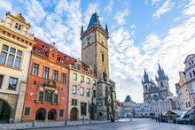 City Hall with Astronomical clock and Old town square in Prague, Czech Republic