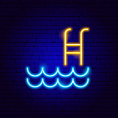 Wall Mural - Swimming Pool Neon Sign